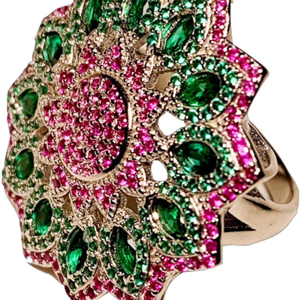 Mandala Lotus Heart Chakra Ring
